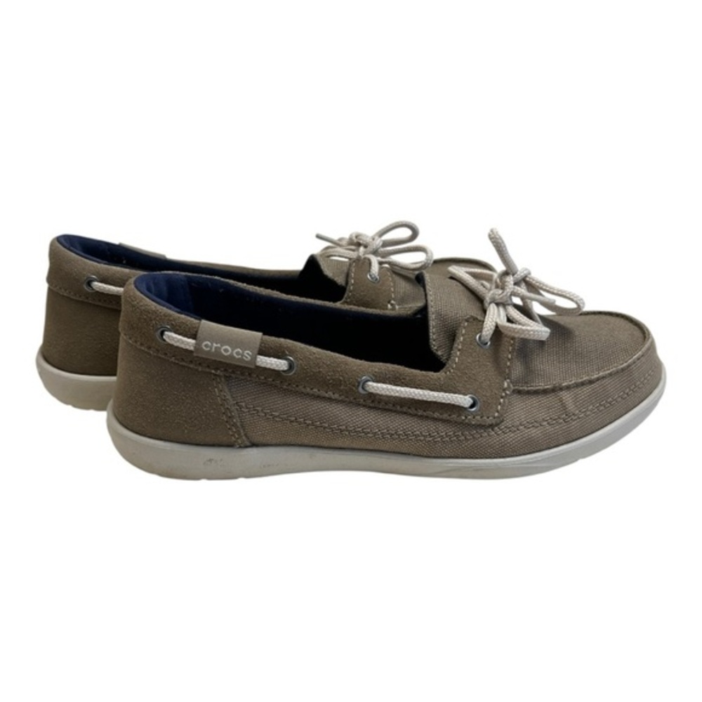 CROCS Women's Walu Boat Shoe Slip On With Lace Detail Size 8